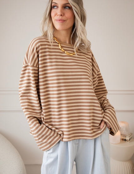 Sadie Stripe Beige/Brown - Longsleeve