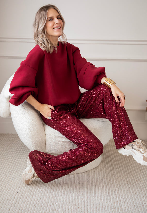 Stunning Sequins Bordeaux - Broek