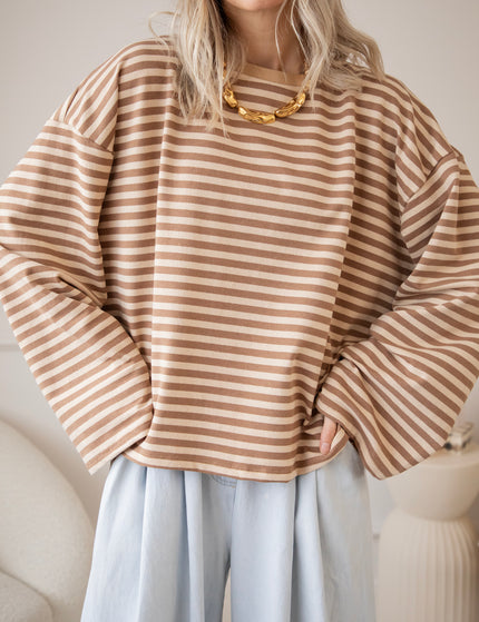 Sadie Stripe Beige/Brown - Longsleeve