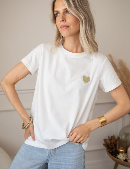 Beating Heart White/Gold - T-Shirt