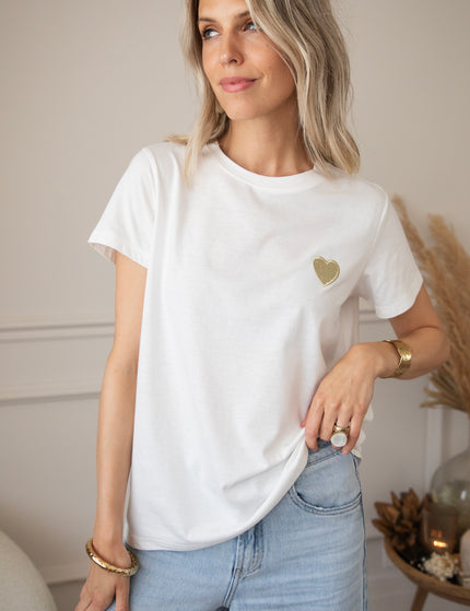 Beating Heart White/Gold - T-Shirt