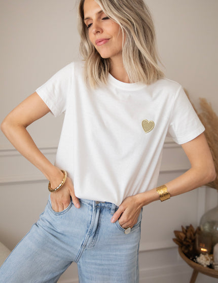 Beating Heart White/Gold - T-Shirt