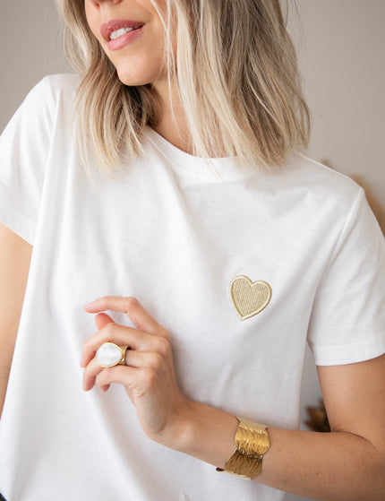 Beating Heart White/Gold - T-Shirt