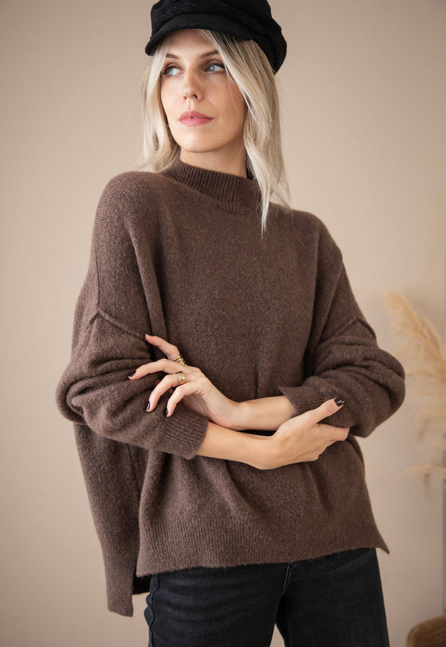 Pullover - Soft Seamy - Braun