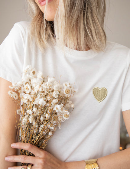Beating Heart White/Gold - T-Shirt