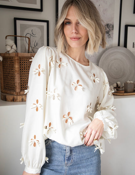 Bow Glow Beige - Blouse