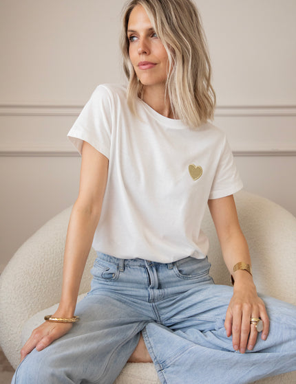 Beating Heart White/Gold - T-Shirt