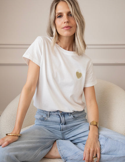 Beating Heart White/Gold - T-Shirt