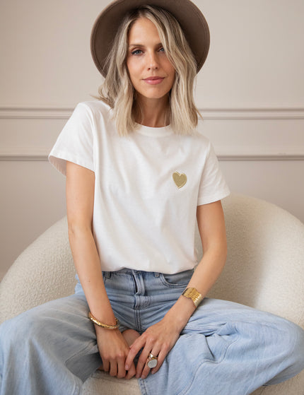 Beating Heart White/Gold - T-Shirt