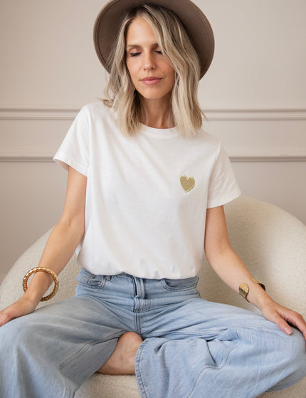 Beating Heart White/Gold - T-Shirt