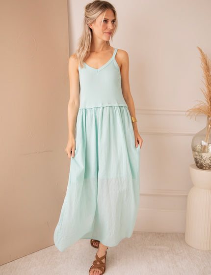 Soraya Strap Mint - Maxi Jurk