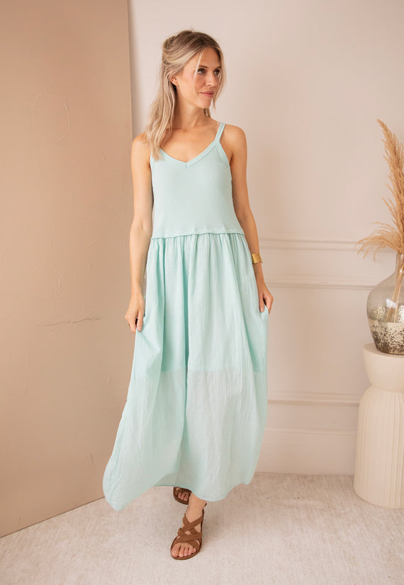 Soraya Strap Mint - Maxi Dress