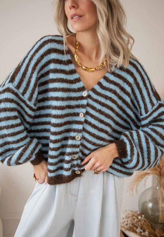 Zima Stripe Baby Blue/Choco - Vest