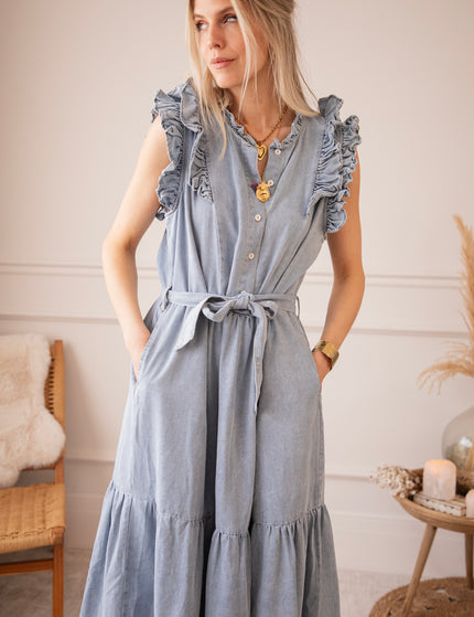 Maxikleid - Emma Ruches - Hellblau