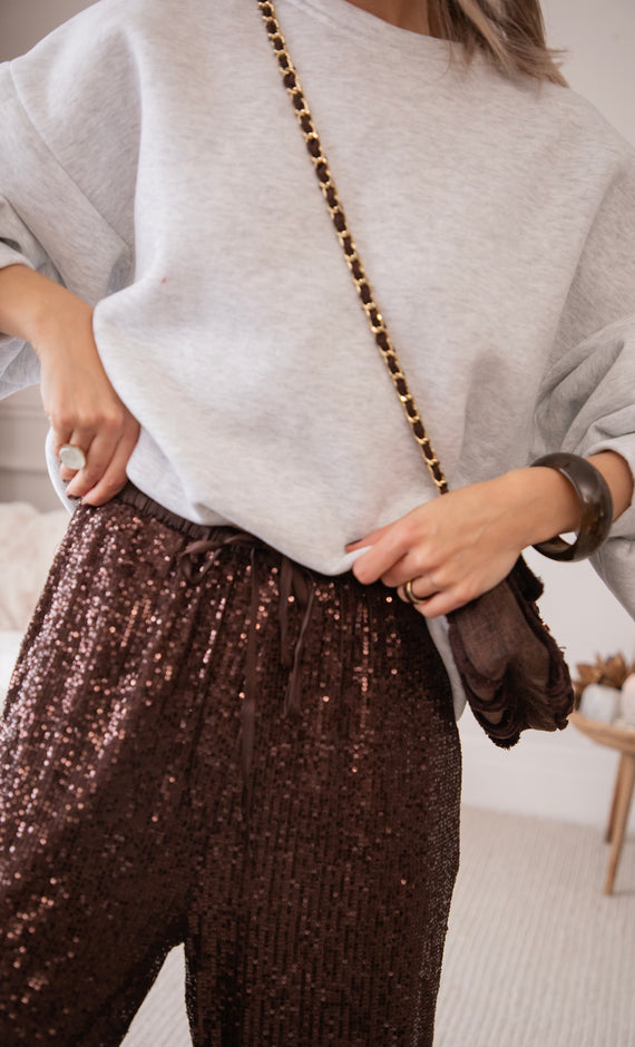 Stunning Sequins Choco - Pants