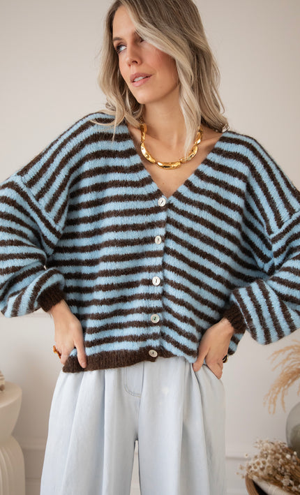 Zima Stripe Baby Blue/Choco - Vest