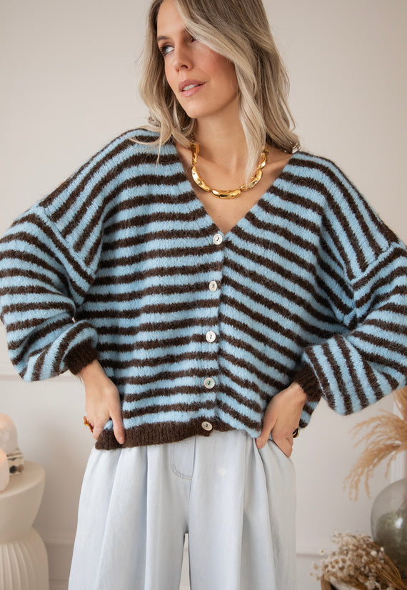 Zima Stripe Baby Blue/Choco - Vest