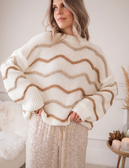Pullover - Woolly Waves - Weiß
