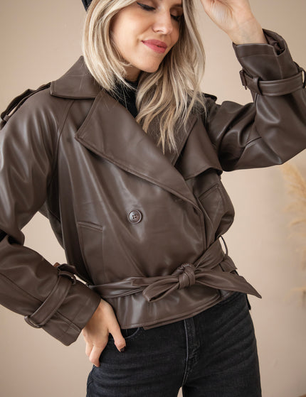 Lizzy Leather Choco - Jacket