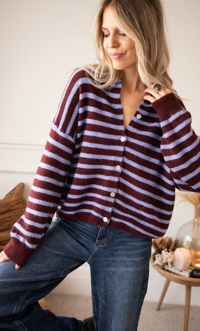 Stay In Line Blue/Burgundy - Vest