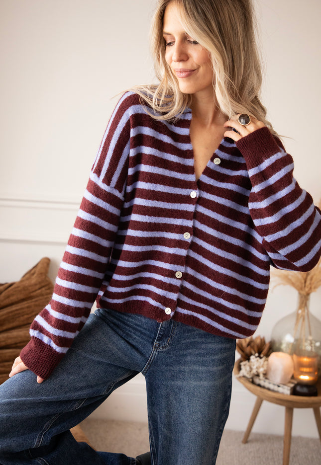 Stay In Line Blue/Burgundy - Vest