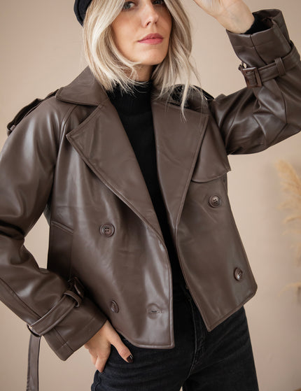 Lizzy Leather Choco - Jacket