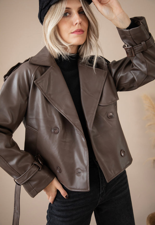 Lizzy Leather Choco - Jacket