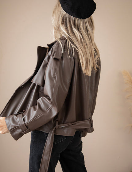 Lizzy Leather Choco - Jacket