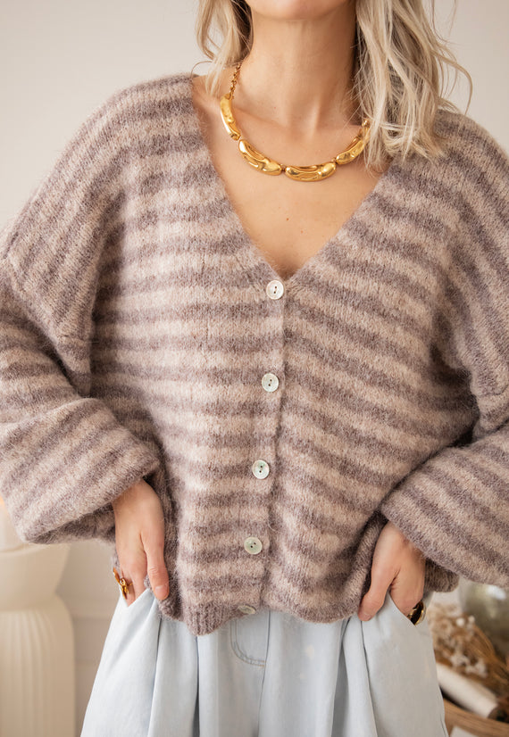 Zima Stripe Beige/Brown - Vest