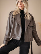 Lizzy Leather Choco - Jacket