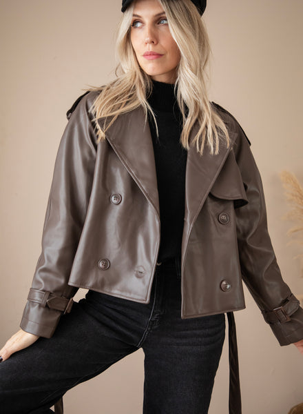 Lizzy Leather Choco - Jacket