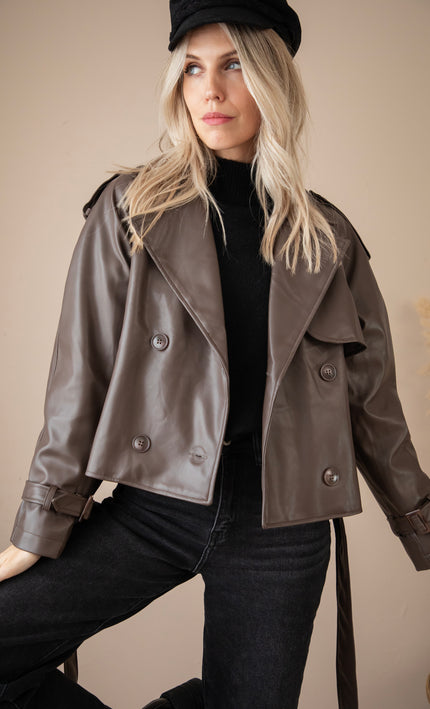 Lizzy Leather Choco - Jacket