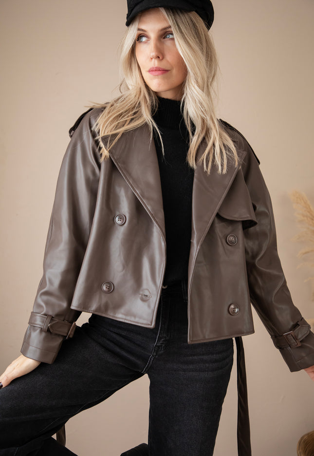 Lizzy Leather Choco - Jacket