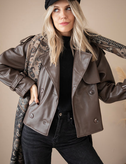 Lizzy Leather Choco - Jacket