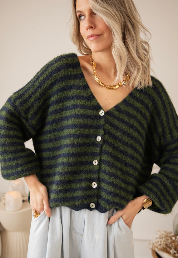 Zima Stripe Green/Dark Blue - Vest