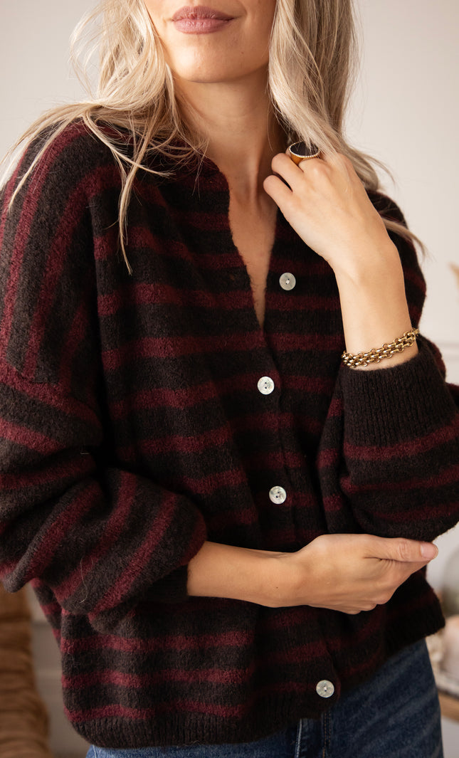 Stay In Line Burgundy/Cacao - Vest
