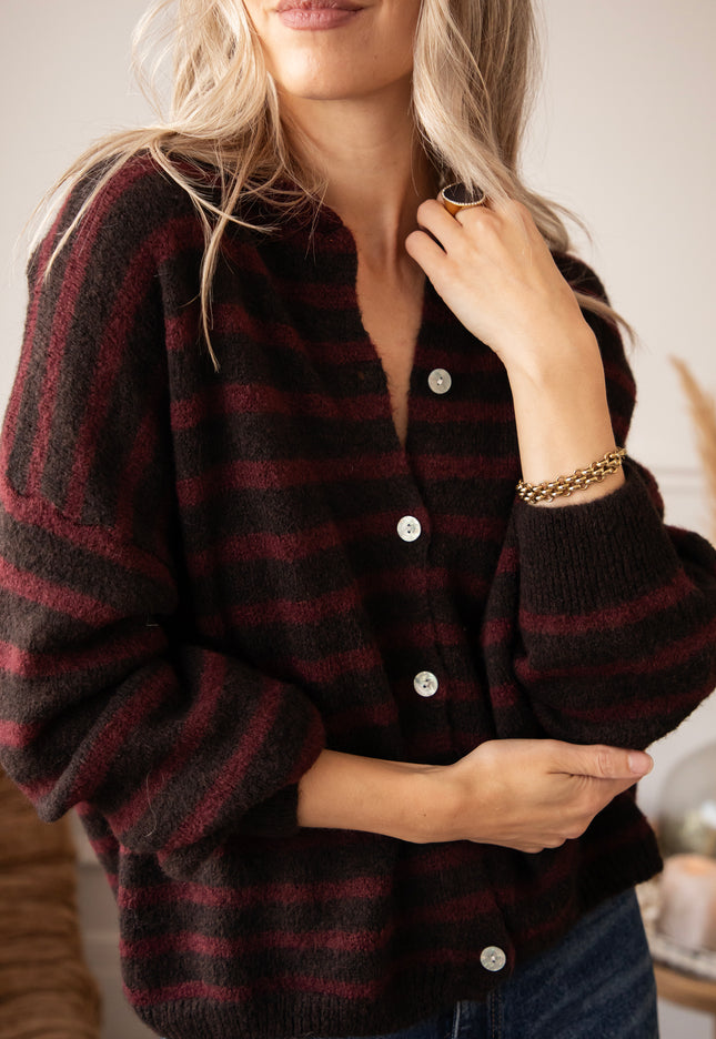 Stay In Line Burgundy/Cacao - Vest