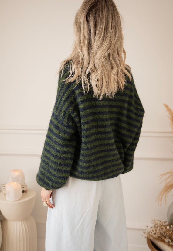 Zima Stripe Green/Dark Blue - Vest