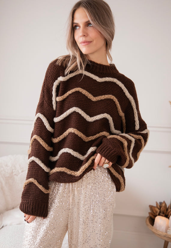 Woolly Waves Choco - Sweater