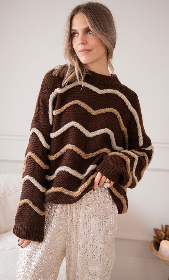 Woolly Waves Choco - Sweater