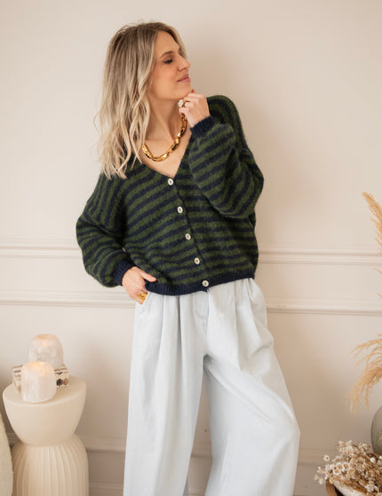 Zima Stripe Green/Dark Blue - Vest