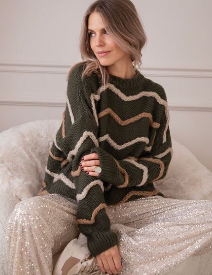 Woolly Waves Khaki - Sweater
