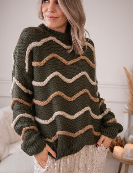 Woolly Waves Khaki - Sweater