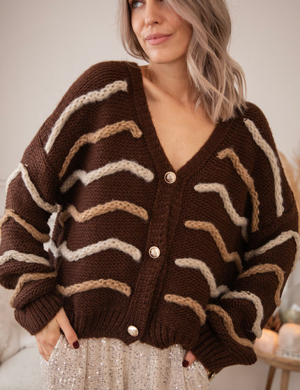 Woolly Waves Choco - Cardigan