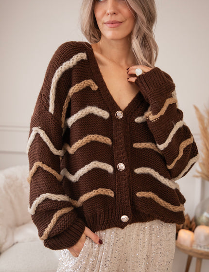 Woolly Waves Choco - Cardigan