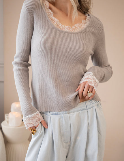 Elsie Laced Grey - Longsleeve