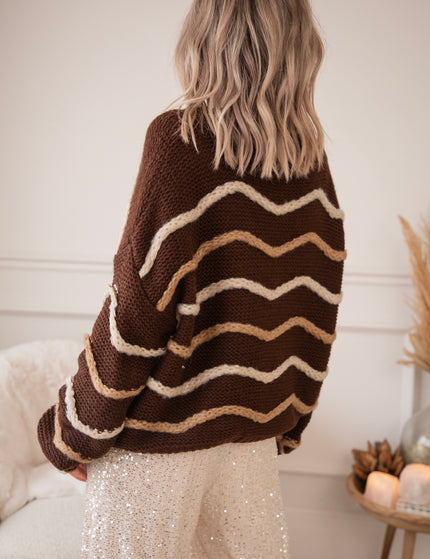 Woolly Waves Choco - Cardigan