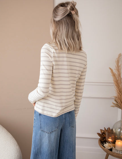 Beating Heart Stripes Grey - Longsleeve