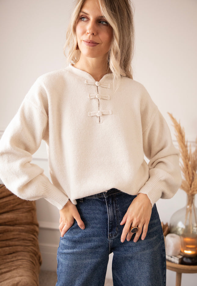 Softly Tied Beige - Trui