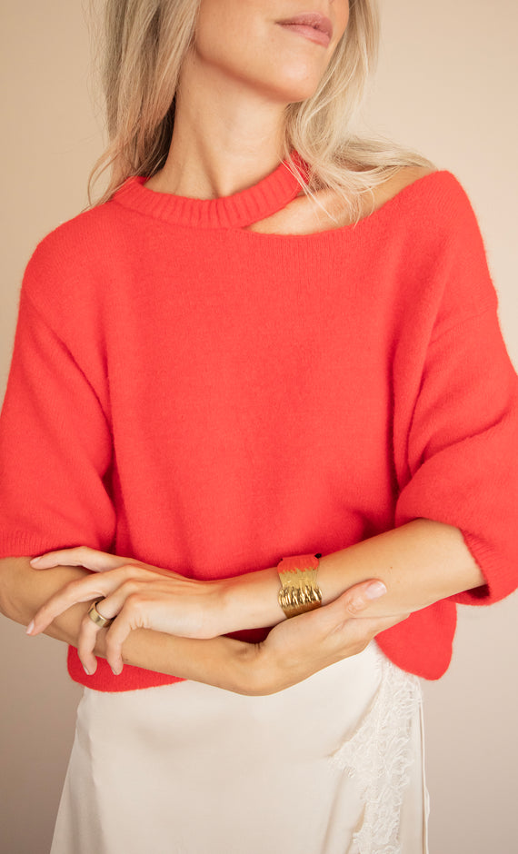 Camille Cut Out Red - Trui